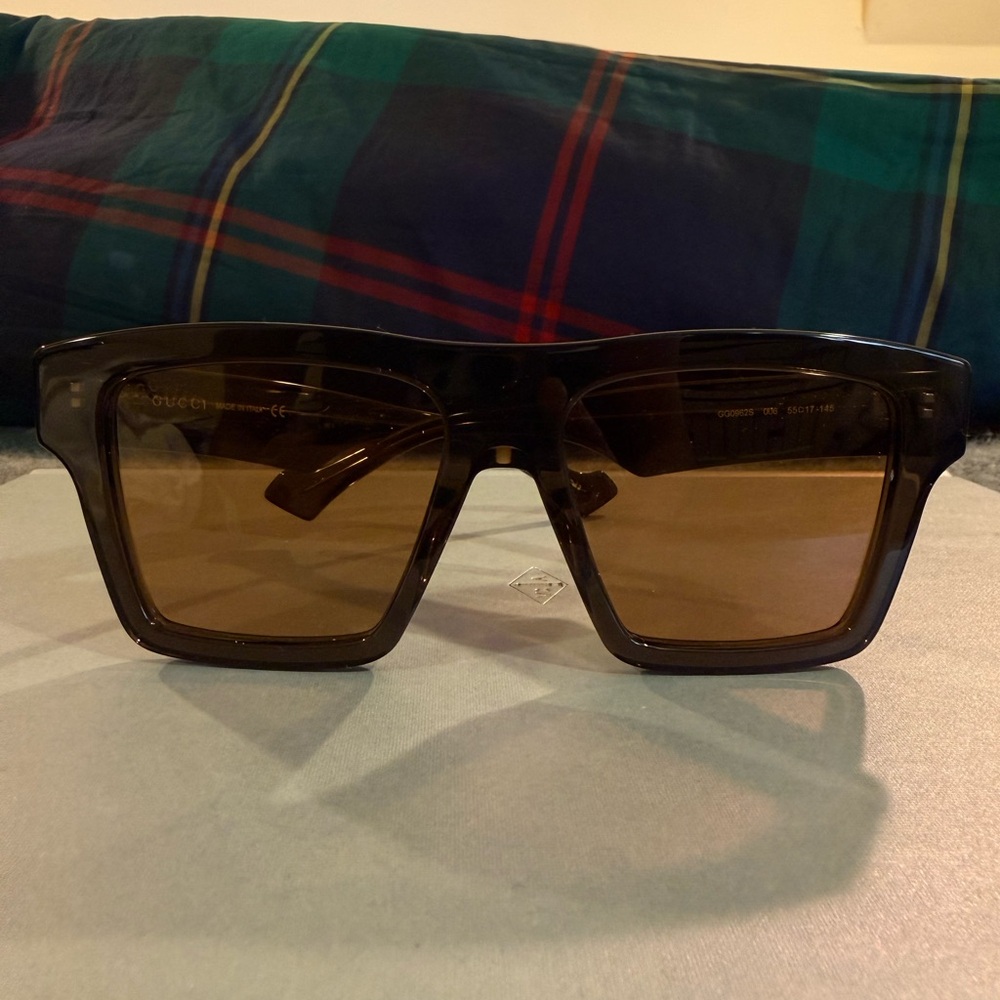 Gucci Dark Brown Square Sunglasses